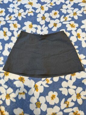 Garage Charcoal Gray Mini Skirt With Built-In Shorts